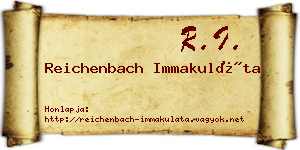 Reichenbach Immakuláta névjegykártya